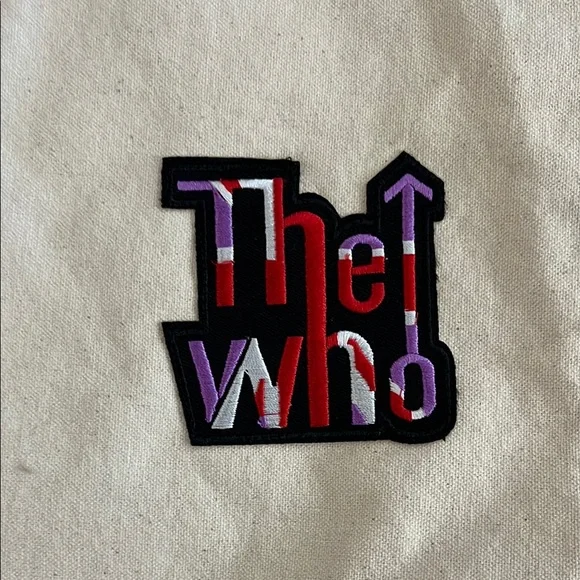 The Who - Fall out Boy - Rolling Stones Canvas Tote Bag upcycled 19"x14"x4.5" - Picture 3 of 9